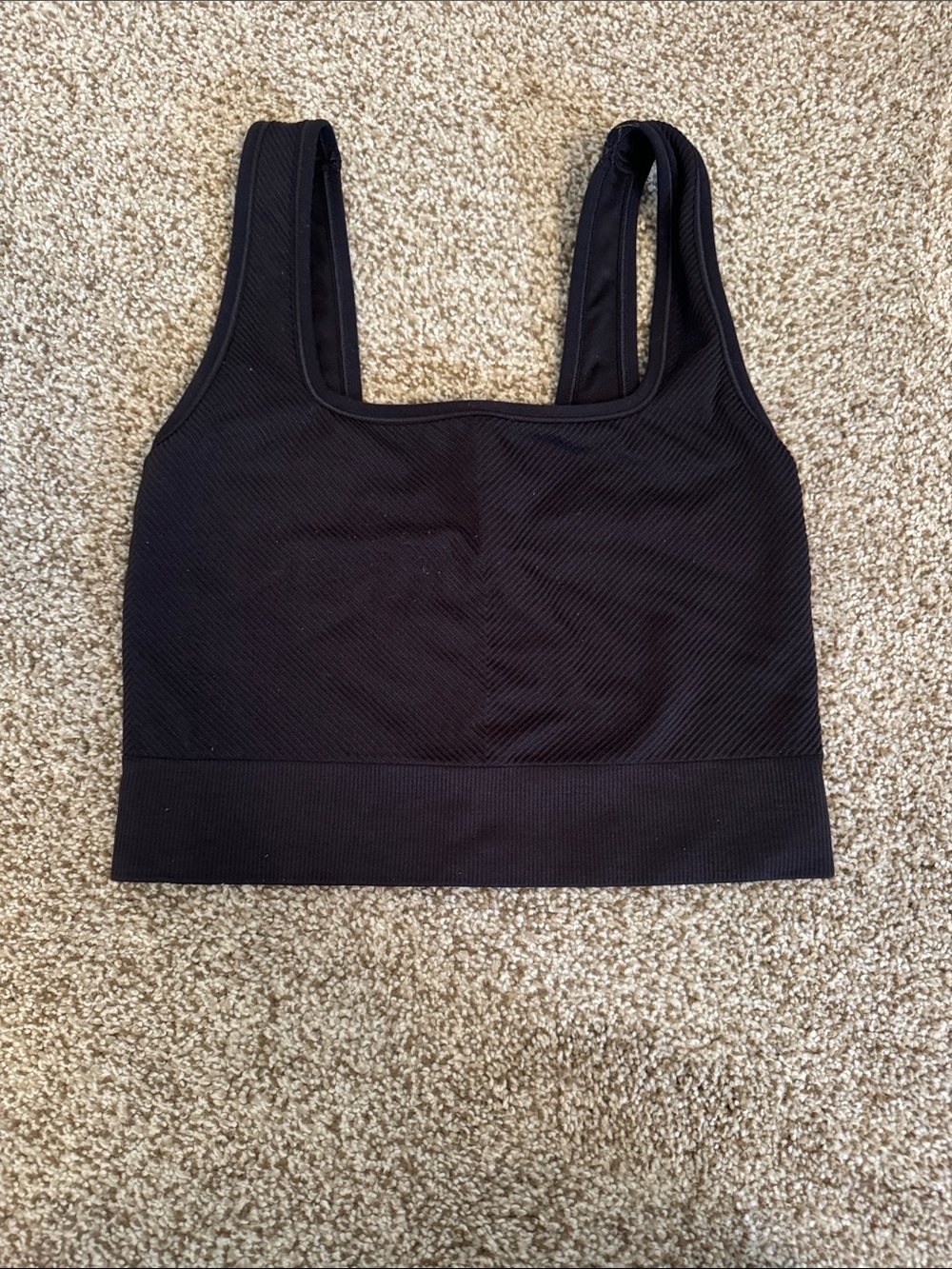 Seamless Black square Neck workout Bralette - Comfortable Everyday Support
